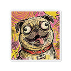 Pug Comic Pop Art die-cut magnet by Tritan, front