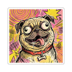 Pug Comic Pop Art vinyl sticker by Tritan, front