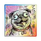 Pug Comic Pop Art vinyl sticker by Tritan, front