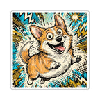 Corgi Comic Pop Art vinyl sticker by Tritan, front