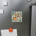 Corgi Comic Pop Art die-cut magnet by Tritan, on the fridge