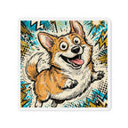Corgi Comic Pop Art die-cut magnet by Tritan, front