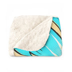 Corgi Comic Pop Art sherpa blanket by Tritan, folded