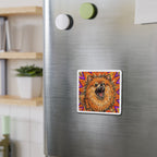 Pomeranian Comic Pop Art die-cut magnet by Tritan, on steel