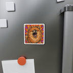 Pomeranian Comic Pop Art die-cut magnet by Tritan, on the fridge