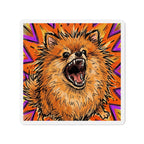 Pomeranian Comic Pop Art die-cut magnet by Tritan, front