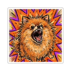 Pomeranian Comic Pop Art vinyl sticker by Tritan, front
