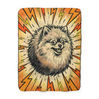 Pomeranian Comic Pop Art sherpa blanket by Tritan, front