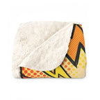 Pomeranian Comic Pop Art sherpa blanket by Tritan, folded