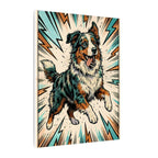 Australian Shepherd Comic Pop Art canvas print by Tritan, side