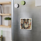 Australian Shepherd Comic Pop Art die-cut magnet by Tritan, on steel