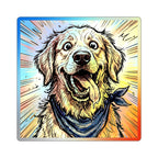 Golden Retriever Comic Pop Art vinyl sticker by Tritan, front