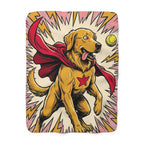 Golden Retriever Comic Pop Art sherpa blanket by Tritan, front