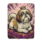 Shih Tzu Comic Pop Art sherpa blanket by Tritan, front