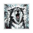 Siberian Husky Comic Pop Art vinyl sticker by Tritan, front