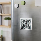 Siberian Husky Comic Pop Art die-cut magnet by Tritan, on steel
