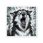Siberian Husky Comic Pop Art die-cut magnet by Tritan, front