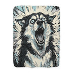 Siberian Husky Comic Pop Art sherpa blanket by Tritan, front