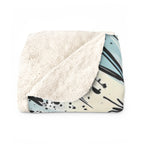 Siberian Husky Comic Pop Art sherpa blanket by Tritan, folded