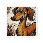 Dachshund Comic Pop Art die-cut magnet by Tritan, front