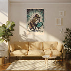 Beagle Comic Pop Art canvas print by Tritan, sofa wall