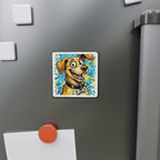 Labrador Retriever Comic Pop Art die-cut magnet by Tritan, on the fridge