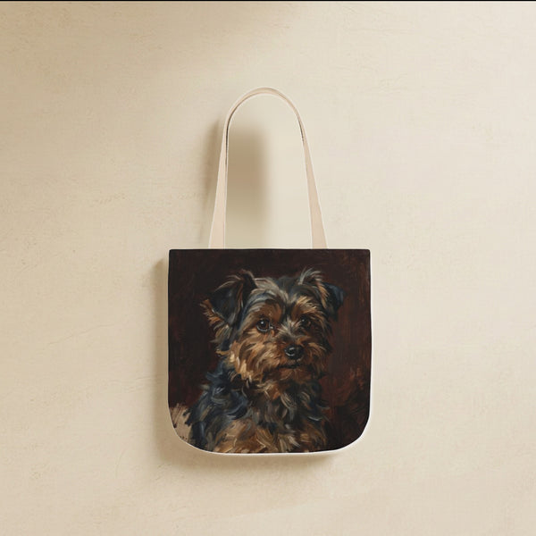 Yorkshire Terrier Tote Bag | Painterly Dog Art Canvas Tote | Yorkie Mom Gift | Dog Lover Market Bag | Pet Portrait Accessory