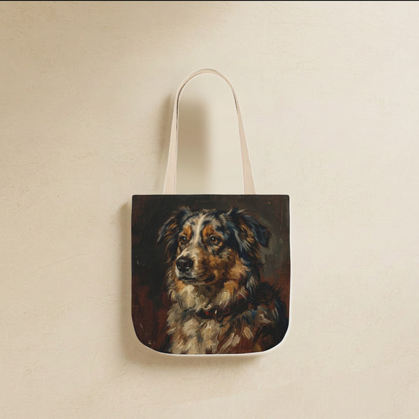 Australian Shepherd Tote Bag | Painterly Dog Art Canvas Tote | Aussie Mom Gift | Dog Lover Market Bag | Pet Portrait Accessory