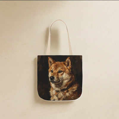 Shiba Inu Tote Bag | Painterly Dog Art Canvas Tote | Shiba Mom Gift | Dog Lover Market Bag | Pet Portrait Accessory