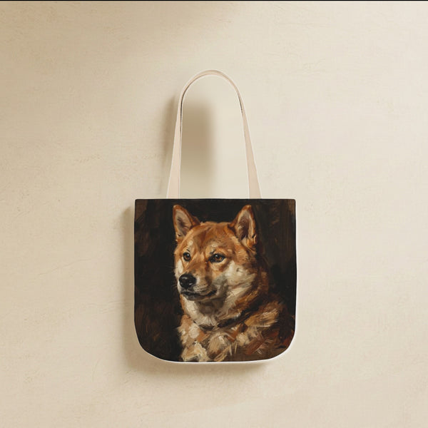 Shiba Inu Tote Bag | Painterly Dog Art Canvas Tote | Shiba Mom Gift | Dog Lover Market Bag | Pet Portrait Accessory