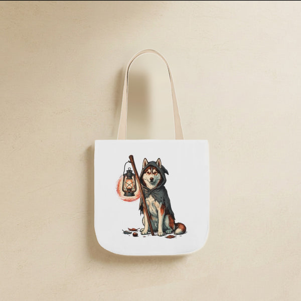 Husky Halloween Tote Bag | Reaper Dog Canvas Tote | Tritan