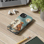 Vizsla Halloween tough phone case by Tritan, on a desk