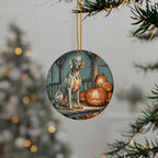 Weimaraner Halloween Poster ceramic ornament by Tritan, context