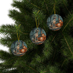 Weimaraner Halloween Poster ceramic ornament by Tritan, set