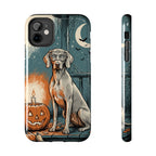 Weimaraner Halloween tough phone case by Tritan, front and side