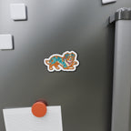 Australian Shepherd Retro Y2K die-cut magnet by Tritan, on the fridge