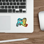 Beagle Retro Y2K vinyl sticker by Tritan, on a skateboard