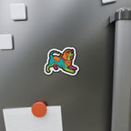 Beagle Retro Y2K die-cut magnet by Tritan, on the fridge