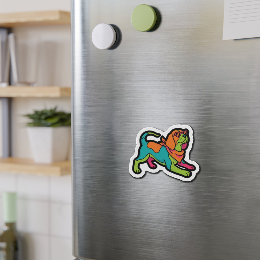 Beagle Retro Y2K die-cut magnet by Tritan, on steel
