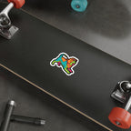 Beagle Retro Y2K vinyl sticker by Tritan, on a skateboard