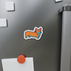 Corgi Retro Y2K die-cut magnet by Tritan, on the fridge