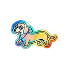 Dachshund Retro Y2K vinyl sticker by Tritan, front