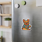 French Bulldog Retro Y2K die-cut magnet by Tritan, on steel