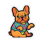 French Bulldog Retro Y2K vinyl sticker by Tritan, front