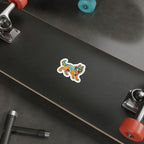 German Shepherd Retro Y2K vinyl sticker by Tritan, on a skateboard