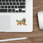 German Shepherd Retro Y2K vinyl sticker by Tritan, on a laptop