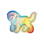 Golden Retriever Retro Y2K vinyl sticker by Tritan, front