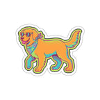 Golden Retriever Retro Y2K vinyl sticker by Tritan, front