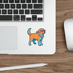 Labrador Retriever Retro Y2K vinyl sticker by Tritan, on a laptop