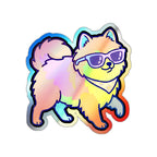 Pomeranian Retro Y2K vinyl sticker by Tritan, front
